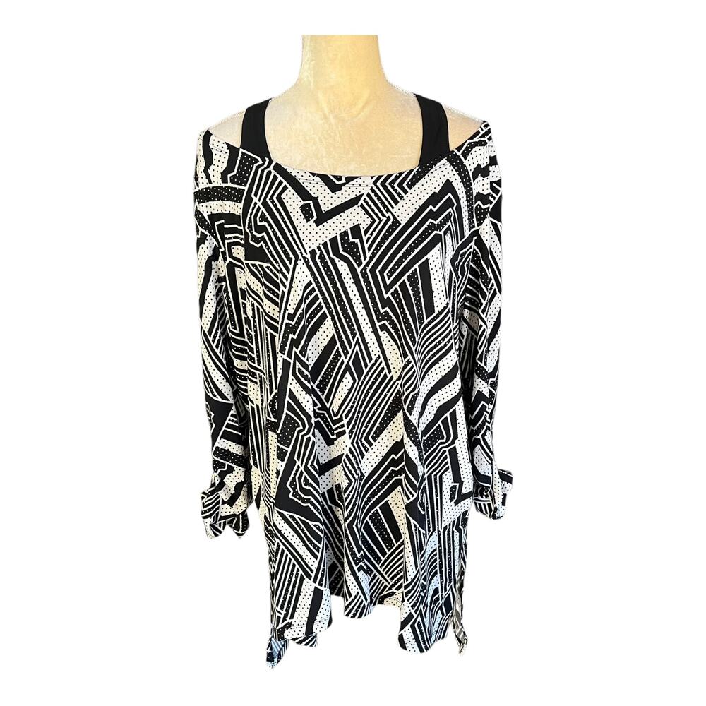 Lior Paris Boxy Tunic Top Size XL NEW NWT Cut Out Detail